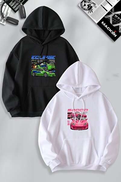 Tarzsokak Hanorac cu glugă imprimat în față, cu combinație de cupluri, Fast a...