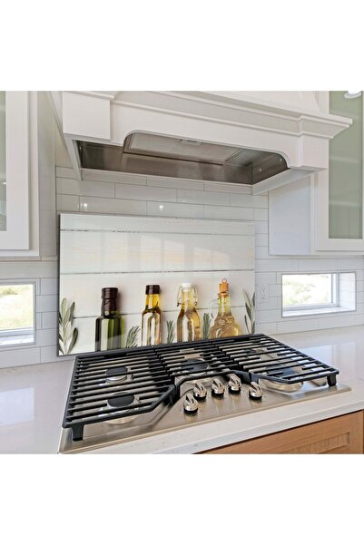 Hagen Dekoratif Tablo Ankastre Arkası Koruyucu Cam Tablo Ocak Arkası Ahşap Tablo B