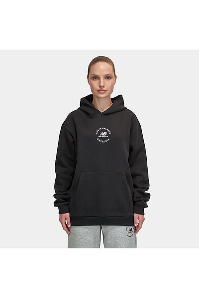 New Balance Unh3347 Μαύρο γυναικείο φούτερ με κουκούλα