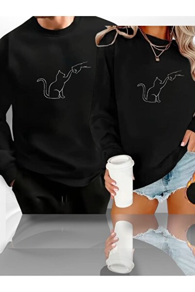 Tarzsokak Set de 2 hanorace negre supradimensionate, fără imprimeu/imprimate,...