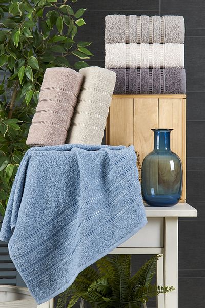 ÇIQRIK HOME 6 Pieces 50X90 Jacquard Cotton Hand Face Towel Set