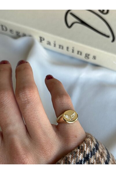 ringbox Gold Stone Winged Sparrow Finger Ring