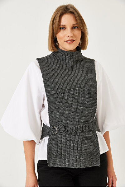 Bianco Lucci Жіноча сорочка з підв'язкою з боків 1000 60261317