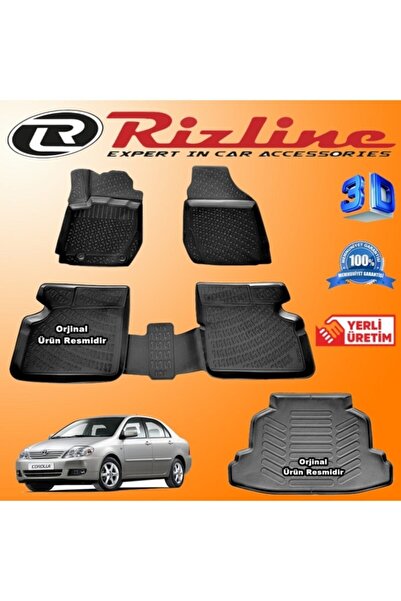 Rizline Toyota Corolla 3d Paspas + 3d Bagaj Havuzu Sedan 2001-2006 Arası Siya...