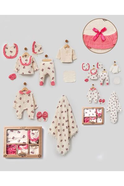 yukobaby bebeğiniz için en doğalı KIZ BEBEK MÜSLİN FİYONKLU 10'LU YENİDOĞAN H...