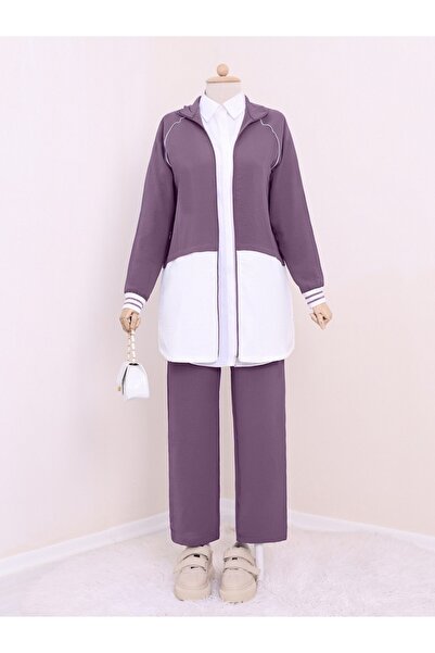 Modamorfo Hosszú cipzáras, magas gallérral díszített szett - cseresznye