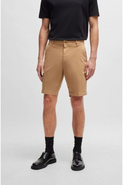 BOSS Streç Pamuklu Slim Fit Gabardin Short Erkek SHORT 50512524 260