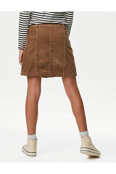 Marks & Spencer Saf Pamuklu Kadife Mini Etek (6-16 Yaş)