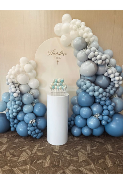 Çemrek Süs Parti Plava oluja Koža n Okean - Set od 100 lanaca za balone