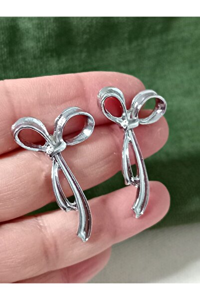 mos&more Silver Bow Design Women's Earrings