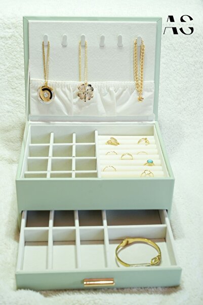 as alpa store Luxury Jewelry Box with 2 Storey Drawers Taki Organi̇Zeri̇