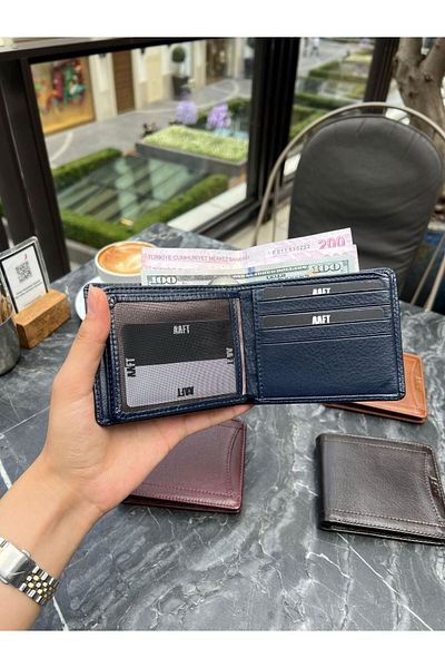 Deriza London 9163 - Ανδρικό πορτοφόλι από γνήσιο δέρμα Navy Blue