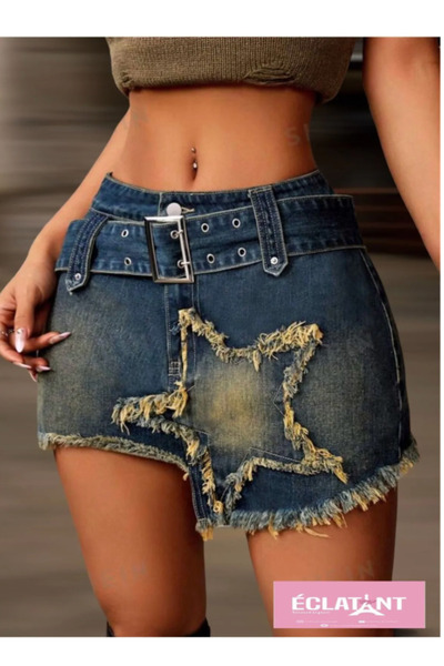 Y2K Kadın Yıldız detaylı etek