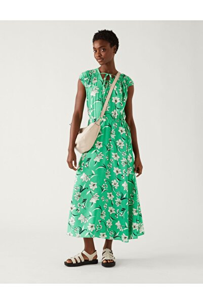 Marks & Spencer Çiçek Desenli Midi Elbise