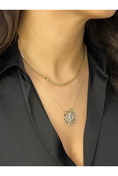 Liora قلادة حجرية على شكل عين مضيئة