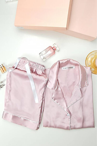 Farya Home Faryanight Шовковий сатеневий піжамний комплект з довгими рукавами...