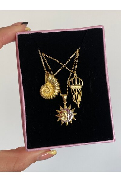 h&b design jewel 925 Ayar Gümüş Deniz Kabuğu Kolye