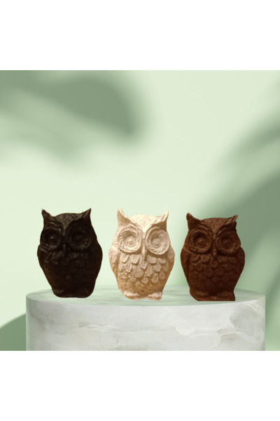 EKVATOR BİBLO dekoratif 3lü mini baykuş (5,5cm)