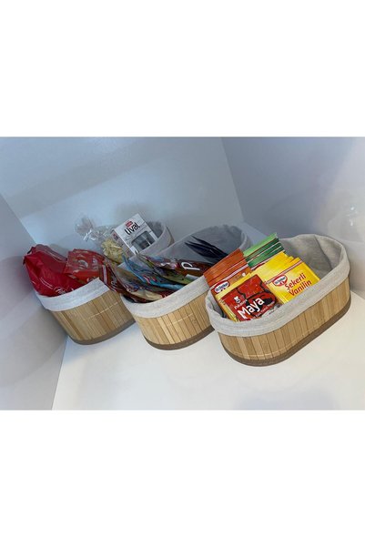 Beyaz Atölyem Bamboo 3-Piece Kitchen Cabinet Organizer
