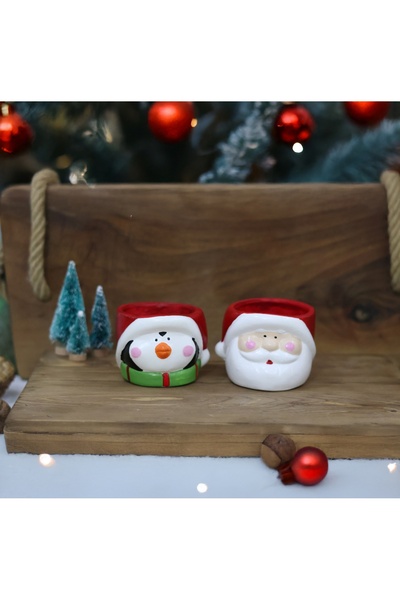 ÇAĞATÖLYE YILBAŞI YENİYIL NOEL BABA  PENGUEN SAKSI MUMLUK