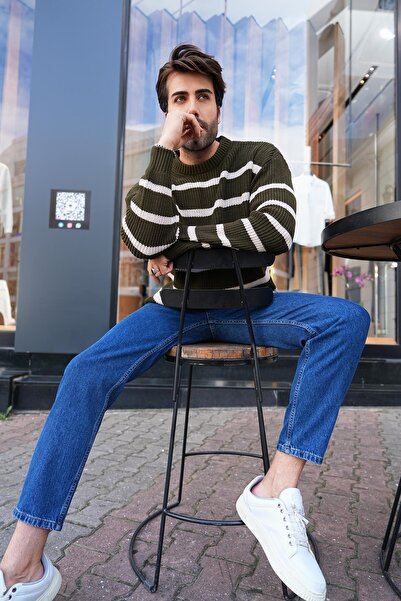 Figo Велосипедний комір, смугастий, товстий светр