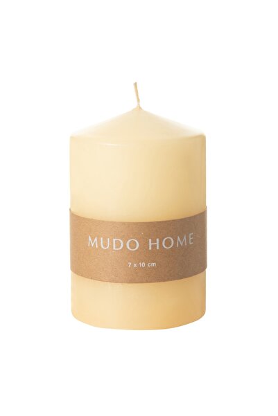 Mudo Home Sütun Mum Krem 7x10cm