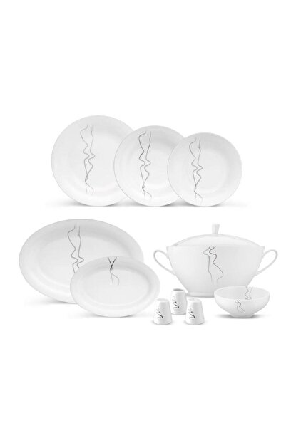 Jumbo Efect Platin 60 Parça 12 Kişilik Platin Yemek Takımı