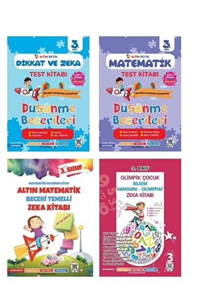 Nartest Yayınları 3.Sınıf Altın Beyin Dikkat + Matematik + Olimpik Çocuk + Al...