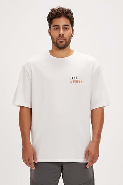 Bad Bear Men's Oversize T-Shirt - Sand Printed - White XL - St07969-White-Xl