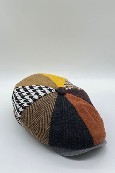 Be Hoope Winter Patchwork British Style 8-Piece Peaky Blinders Cap Hat
