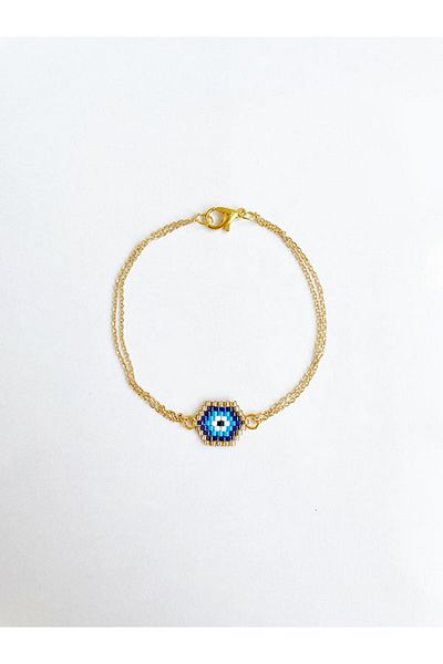 Butik Blue Evil Eye Beaded Miyuki Charm Bracelet