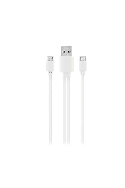 S-LINK SMG-328 2*Micro Usb Akıllı Telefonlar 1m Beyaz Şarj Kablo