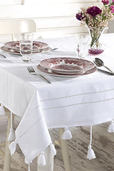 ÖDEL HOME Ödel Buldan Unembroidered Openwork Tablecloth Cc014M 140X180 cm