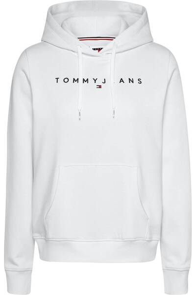 Tommy Hilfiger Kadın Beyaz Kapüşonlu Sweatshirt