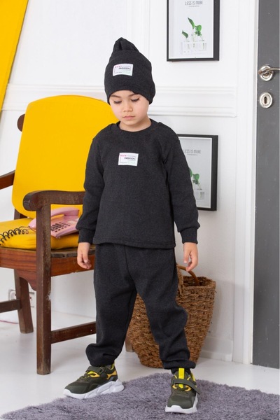 tunays shopping Set de 3 piese pentru băiat cu pălărie cu nervuri