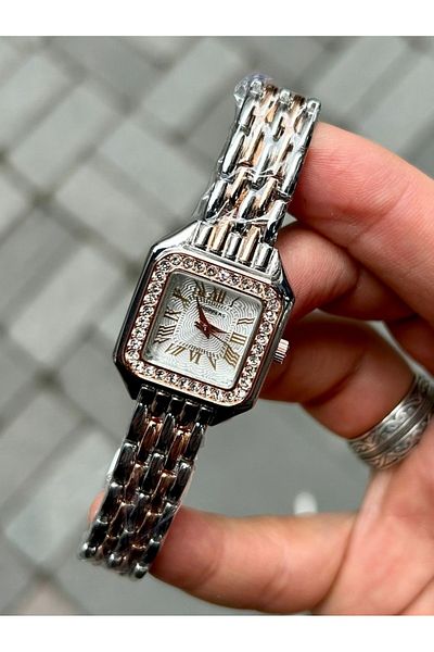 Choppers Women's Watch with Shiny Rhinestones and Silver Color Steel - Classic Elegance