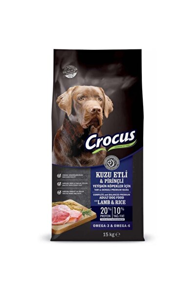 Crocus Kuzu Etli Pirinçli Yetişkin Köpek Maması 15 Kg