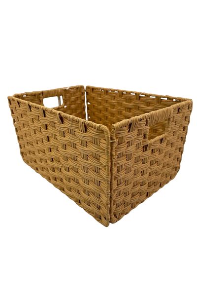Bliss Knitted Plastic Folding Basket 42.5cm Bathroom and Kitchen Organizer Organizer Multipurpose Storage Box