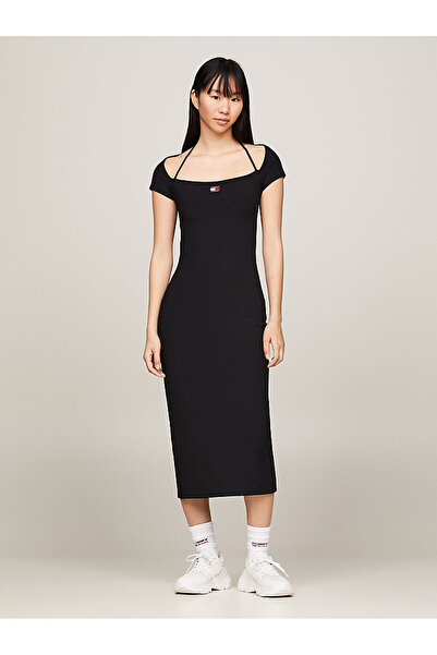 Tommy Hilfiger TJW MIDI BADGE RIB DRESS EXT