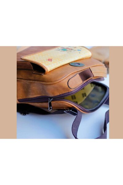 HOODİEMOUSE Little Prince Pattern Unisex Bag Both Back and Cross and Hand Ethnic Bohemian Style Tan