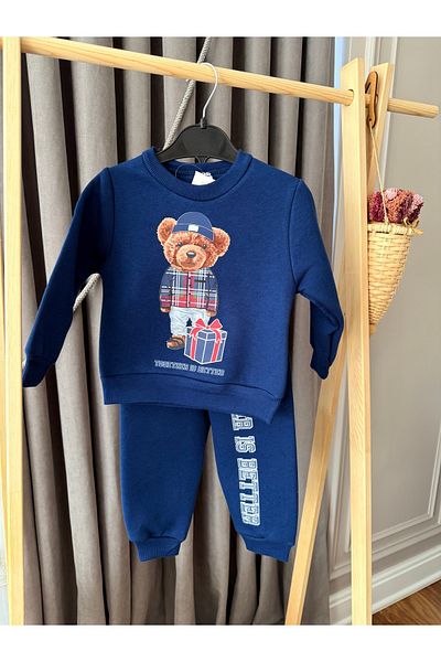 Baby Teddy bear imprimat 3 fire raster transpirație talie elastică trening costum bărbați