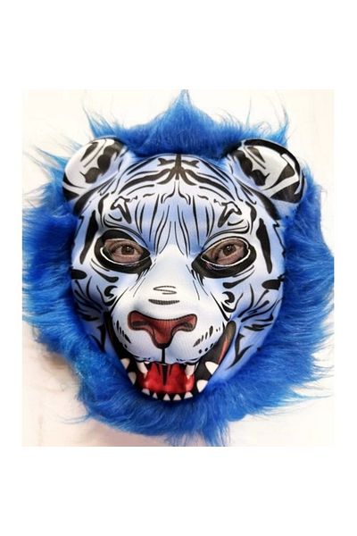 ENGSTORE Blue-haired tiger mask wolf mask mega plush 27 no