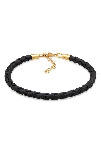 Nenalina Bracelet Ladies Beads Casual Modern Synthetic Leather In 925 Sterling Silver