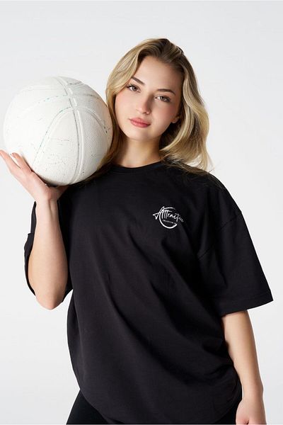 qlu Δελεαστική συλλογή Unisex Μαύρο μπλουζάκι Oversize