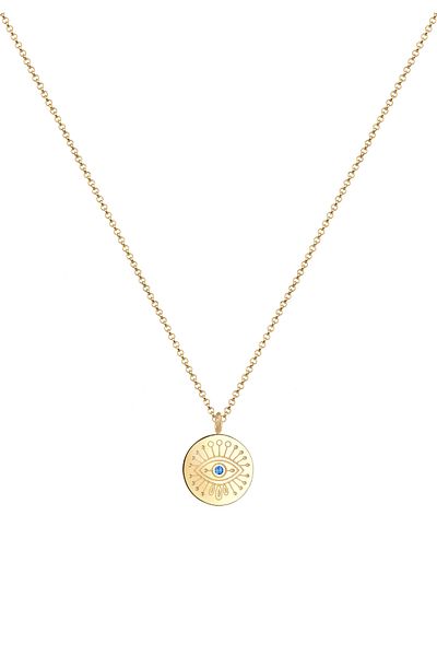 ELLI Náhrdelník Evil Eye Circle Crystals 925 mincovní stříbro