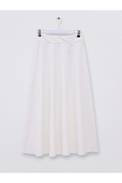 Modamorfo Zippered Flared Skirt -White