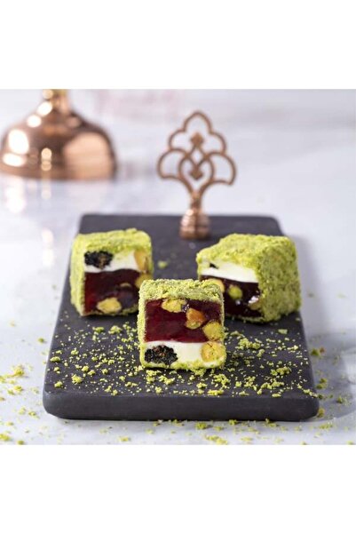 Şekerci Cafer Erol Toz Fıstık Kaplı Üzümlü Sultan Paşa Fitil Lokum (500 Gram)