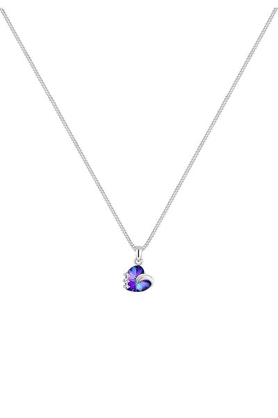 ELLI Halskette Damen mit Anhänger Herz und Kristallen in 925 Sterling Silber 45 cm lang