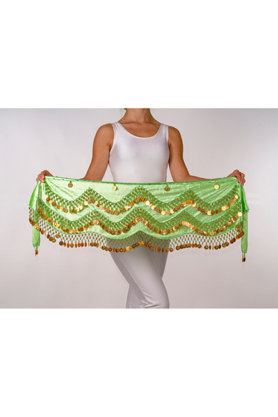 Armelit Şakira Kemeri Kına Yeşil Dalgalı Gold Roman Oryantal Shakira Kemer