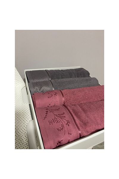 Özdilek مجموعة Dıtsy Best Bath - مجموعة البرقوق والأنثراسايت